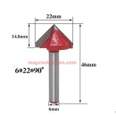 DAO PHAY VBIT CÁN 6LY GÓC 60°-90°-120° ĐƯỜNG KÍNH LƯỠI 22MM