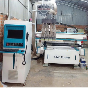 MÁY CNC CẮT GỖ CÔNG NGHIỆP BÀN HÚT CHÂN KHÔNG TỰ ĐỘNG 4 ĐẦU CẮT