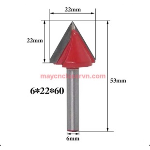 DAO PHAY VBIT CÁN 6LY GÓC 60°-90°-120° ĐƯỜNG KÍNH LƯỠI 22MM