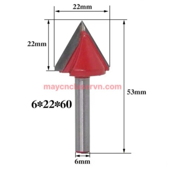 DAO PHAY VBIT CÁN 6LY GÓC 60°-90°-120° ĐƯỜNG KÍNH LƯỠI 22MM