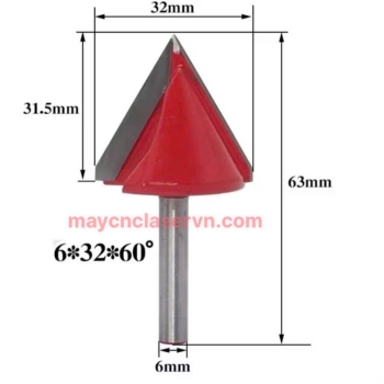DAO PHAY VBIT CÁN 6LY GÓC 60°-90°-120° ĐƯỜNG KÍNH LƯỠI 32MM